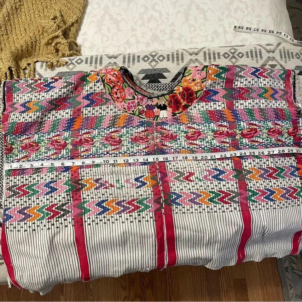 Authentic Vintage Guatemalan Mayan Huipil Textile/Poncho